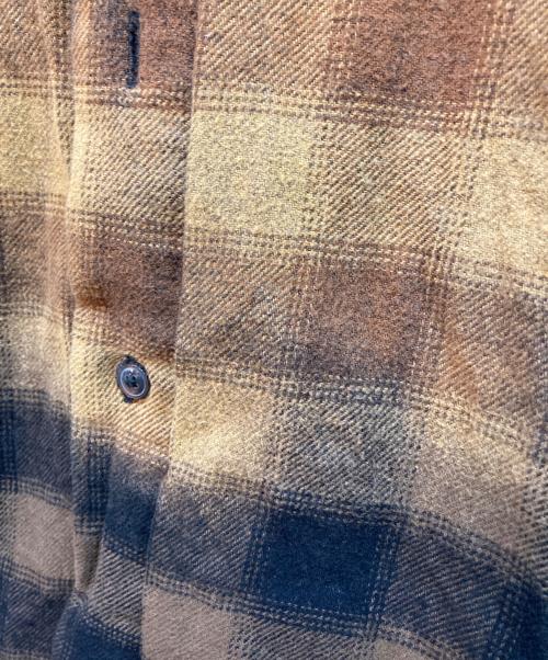 DIESEL（ディーゼル）DIESEL (ディーゼル) グラデーションチェックネルシャツ ブラウン サイズ:48の古着・服飾アイテム
