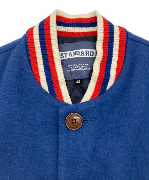 STANDARD（スタンダード）STANDARD (スタンダード) スタジャン ブルー×ブラウン サイズ:42の古着・服飾アイテム