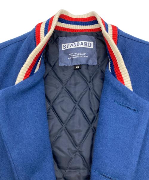 STANDARD（スタンダード）STANDARD (スタンダード) スタジャン ブルー×ブラウン サイズ:42の古着・服飾アイテム