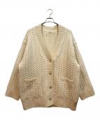 YORIヨリ）の古着「ウールケーブルカーディガン」｜アイボリー