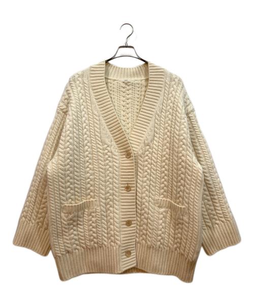 YORI（ヨリ）YORI (ヨリ) ウールケーブルカーディガン アイボリー サイズ:38の古着・服飾アイテム