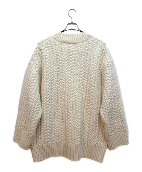 YORI（ヨリ）YORI (ヨリ) ウールケーブルカーディガン アイボリー サイズ:38の古着・服飾アイテム