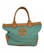 TORY BURCHトリーバーチ）の古着「トートバッグ」｜ブルー×ベージュ