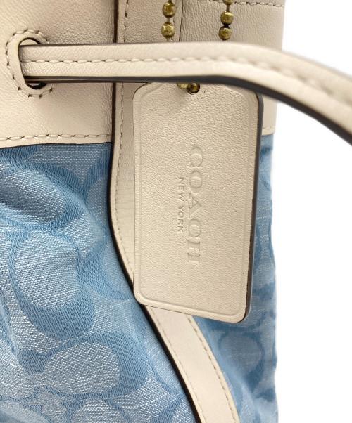 COACH（コーチ）COACH (コーチ) 2WAYバッグ ブルー×ベージュの古着・服飾アイテム