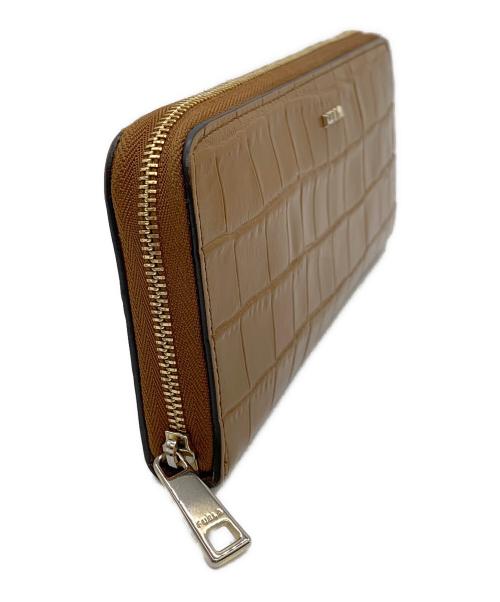 FURLA（フルラ）FURLA (フルラ) クロコ型押し長財布 ブラウンの古着・服飾アイテム
