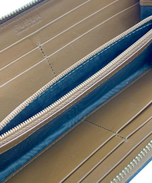 FURLA（フルラ）FURLA (フルラ) クロコ型押し長財布 ブラウンの古着・服飾アイテム