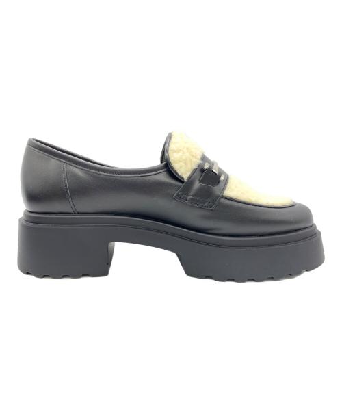 DIANA（ダイアナ）DIANA (ダイアナ) 厚底ローファー ブラック×ホワイト サイズ:24 1/2の古着・服飾アイテム