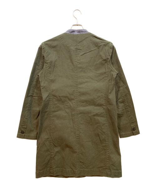 VALLIS by FACTOTUM（ヴァリス バイ ファクトタム）VALLIS by FACTOTUM (ヴァリス バイ ファクトタム) ノーカラーコート グリーン サイズ:46の古着・服飾アイテム