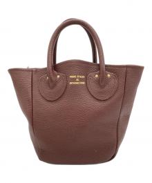 YOUNG & OLSEN The DRYGOODS STORE（ヤングアンドオルセン ザ ドライグッズストア）の古着「PETITE LEATHER TOTE」｜ブラウン