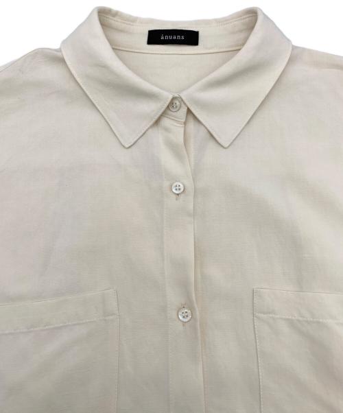 anuans（アニュアンス）anuans (アニュアンス) リネン混オーバーサイズシャツ ベージュ サイズ:Fの古着・服飾アイテム