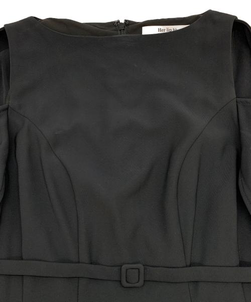 HER LIP TO（ハーリップトゥ）Her lip to (ハーリップトゥ) 半袖ワンピース ブラック サイズ:Mの古着・服飾アイテム