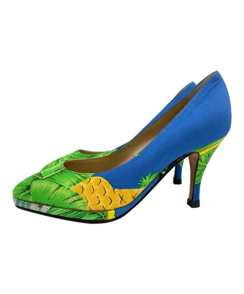 GIANNI VERSACE（ジャンニ・ヴェルサーチ）GIANNI VERSACE (ジャンニ・ヴェルサーチ) ヒールパンプス ブルー サイズ:35の古着・服飾アイテム