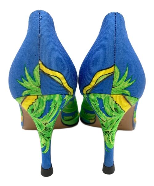 GIANNI VERSACE（ジャンニ・ヴェルサーチ）GIANNI VERSACE (ジャンニ・ヴェルサーチ) ヒールパンプス ブルー サイズ:35の古着・服飾アイテム