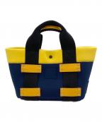 A.D.M.J.エーディーエムジェイ）の古着「ハンドバッグ」｜イエロー×ネイビー