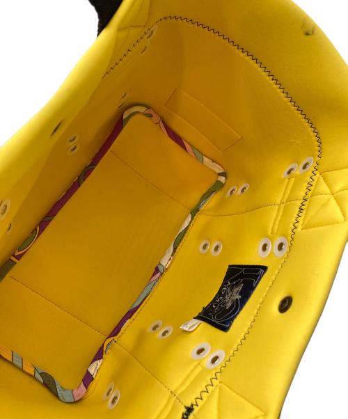 A.D.M.J.（エーディーエムジェイ）A.D.M.J. (エーディーエムジェイ) ハンドバッグ イエロー×ネイビーの古着・服飾アイテム