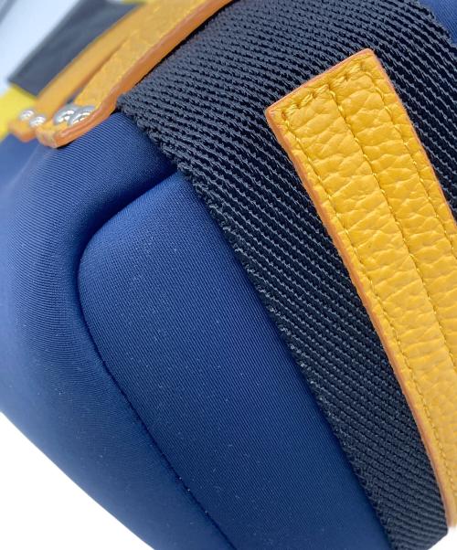 A.D.M.J.（エーディーエムジェイ）A.D.M.J. (エーディーエムジェイ) ハンドバッグ イエロー×ネイビーの古着・服飾アイテム