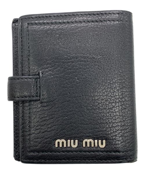 MIU MIU（ミュウミュウ）MIU MIU (ミュウミュウ) 2つ折り財布 ブラックの古着・服飾アイテム