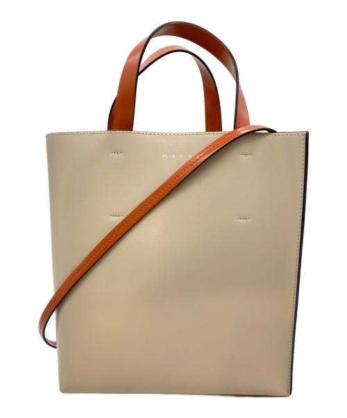 MARNI（マルニ）MARNI (マルニ) 2WAYトートバッグ ベージュ×グリーンの古着・服飾アイテム