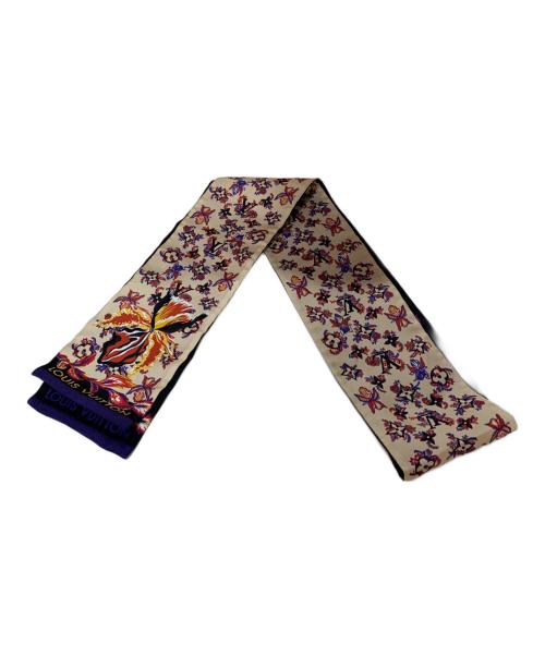 LOUIS VUITTON（ルイ ヴィトン）LOUIS VUITTON (ルイ ヴィトン) ツイリースカーフ ベージュ×ブラックの古着・服飾アイテム