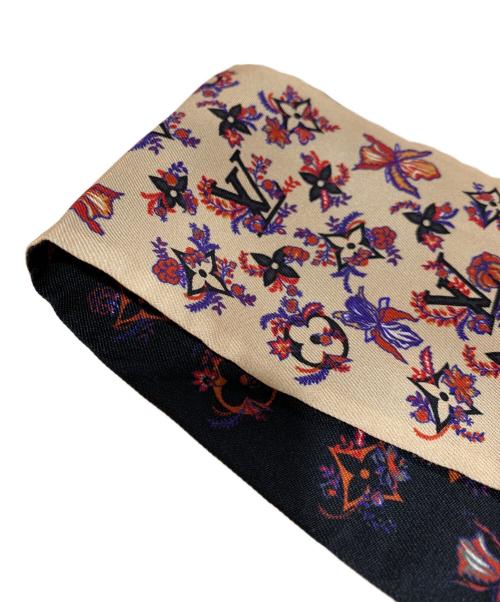 LOUIS VUITTON（ルイ ヴィトン）LOUIS VUITTON (ルイ ヴィトン) ツイリースカーフ ベージュ×ブラックの古着・服飾アイテム