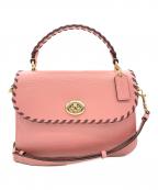 COACHコーチ）の古着「マーリー トップ ハンドル サッチェル ウィズ ウィップスティッチ」｜ピンク