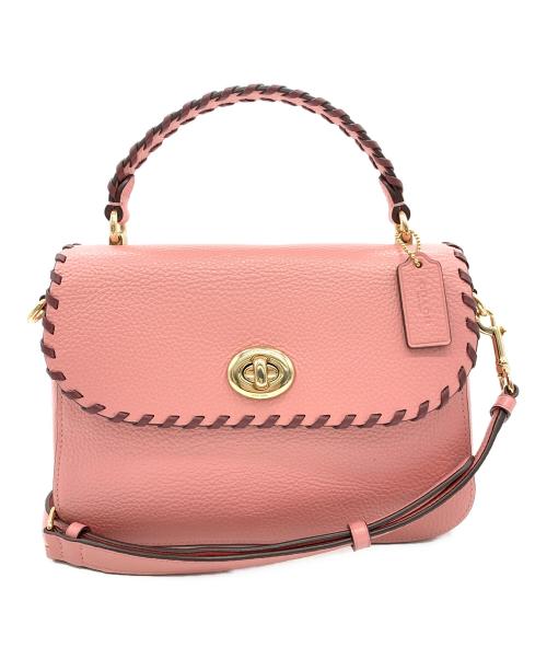 COACH（コーチ）COACH (コーチ) マーリー トップ ハンドル サッチェル ウィズ ウィップスティッチ ピンクの古着・服飾アイテム