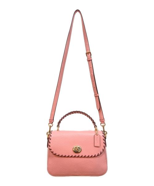 COACH（コーチ）COACH (コーチ) マーリー トップ ハンドル サッチェル ウィズ ウィップスティッチ ピンクの古着・服飾アイテム