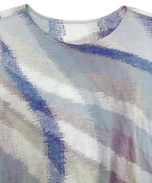 JURGEN LEHL（ヨーガンレール）JURGEN LEHL (ヨーガンレール) リネンコットンワンピース ブルー×パープル サイズ:Mの古着・服飾アイテム