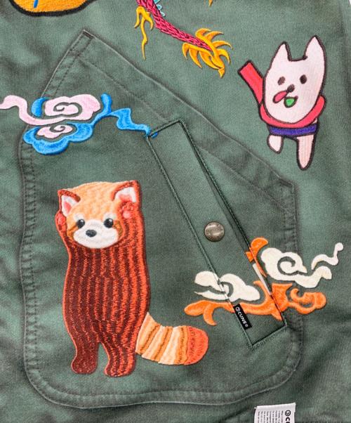 CUNE（キューン）CUNE (キューン) 30th ANNIV ベトジャンプリントのスウェットコーチジャケット グリーン サイズ:3の古着・服飾アイテム