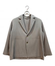 HOMME PLISSE ISSEY MIYAKE（オム プリッセ イッセイ ミヤケ）の古着「プリーツジャケット ポロシャツ」｜グレー