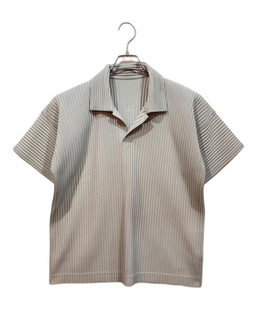HOMME PLISSE ISSEY MIYAKE（オム プリッセ イッセイ ミヤケ）HOMME PLISSE ISSEY MIYAKE (オムプリッセ イッセイ ミヤケ) プリーツジャケット ポロシャツ グレー サイズ:1の古着・服飾アイテム