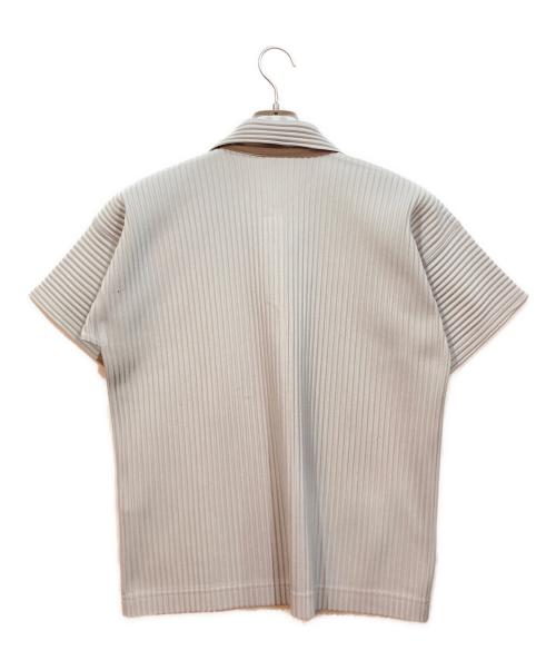 HOMME PLISSE ISSEY MIYAKE（オム プリッセ イッセイ ミヤケ）HOMME PLISSE ISSEY MIYAKE (オムプリッセ イッセイ ミヤケ) プリーツジャケット ポロシャツ グレー サイズ:1の古着・服飾アイテム