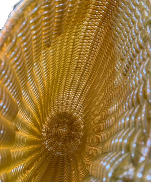 beautiful people（ビューティフルピープル）beautiful people (ビューティフルピープル) トランスルーセントチューブニッティングバッグ ブラウンの古着・服飾アイテム