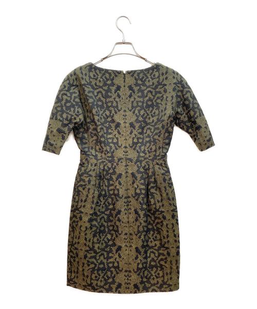 GUCCI（グッチ）GUCCI (グッチ) 半袖ワンピース ブラック×ベージュ サイズ:36の古着・服飾アイテム