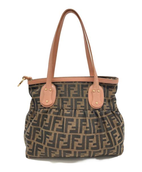 FENDI（フェンディ）FENDI (フェンディ) トートバッグ ブラウン×ピンクの古着・服飾アイテム
