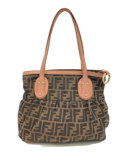 FENDI（フェンディ）FENDI (フェンディ) トートバッグ ブラウン×ピンクの古着・服飾アイテム