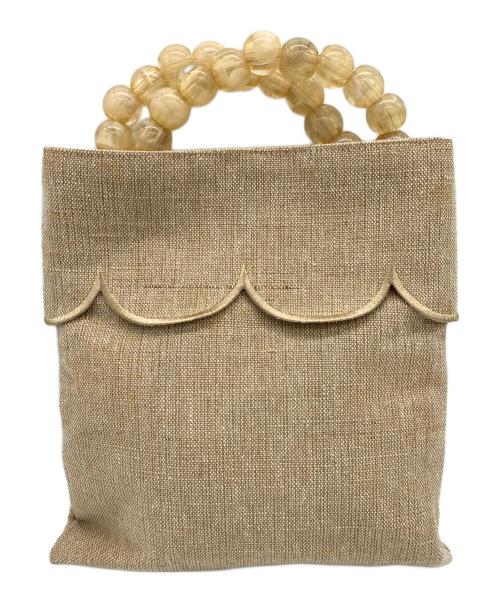 MARONENONFEE（マーロンエノンフィ）MARONENONFEE (マーロンエノンフィ) パールハンドルスカラップバッグ ベージュの古着・服飾アイテム