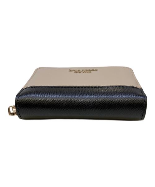 Kate Spade（ケイトスペード）Kate Spade (ケイトスペード) カードケース　スペンサー ベージュ×ブラックの古着・服飾アイテム