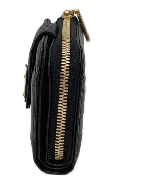 LEATHER JEWELS（レザージュエルズ）LEATHER JEWELS (レザージュエルズ) クロコ型押し財布 ブラックの古着・服飾アイテム