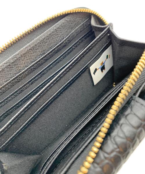 LEATHER JEWELS（レザージュエルズ）LEATHER JEWELS (レザージュエルズ) クロコ型押し財布 ブラックの古着・服飾アイテム