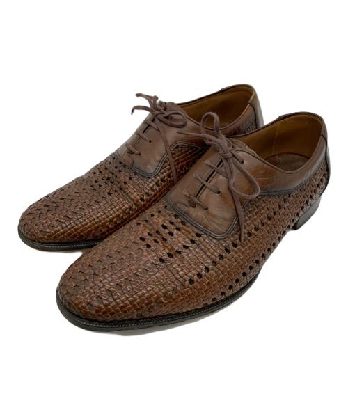 UNION（ユニオン）UNION (ユニオン) imperial (インペリアル) 編み込みレザーシューズ ブラウン サイズ:24の古着・服飾アイテム
