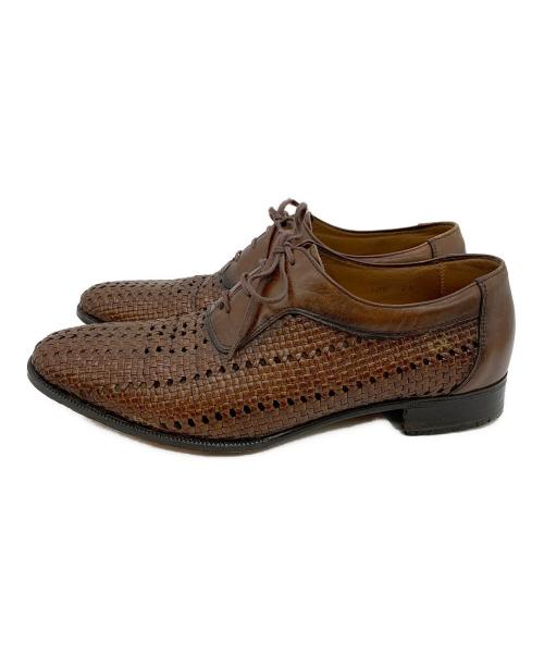 UNION（ユニオン）UNION (ユニオン) imperial (インペリアル) 編み込みレザーシューズ ブラウン サイズ:24の古着・服飾アイテム