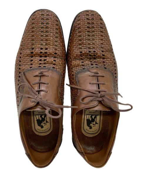 UNION（ユニオン）UNION (ユニオン) imperial (インペリアル) 編み込みレザーシューズ ブラウン サイズ:24の古着・服飾アイテム