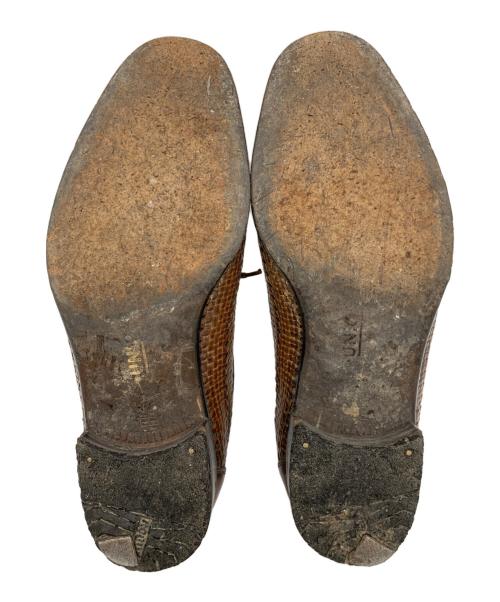 UNION（ユニオン）UNION (ユニオン) imperial (インペリアル) 編み込みレザーシューズ ブラウン サイズ:24の古着・服飾アイテム