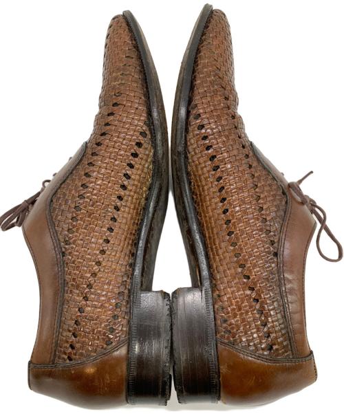 UNION（ユニオン）UNION (ユニオン) imperial (インペリアル) 編み込みレザーシューズ ブラウン サイズ:24の古着・服飾アイテム