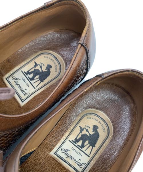 UNION（ユニオン）UNION (ユニオン) imperial (インペリアル) 編み込みレザーシューズ ブラウン サイズ:24の古着・服飾アイテム