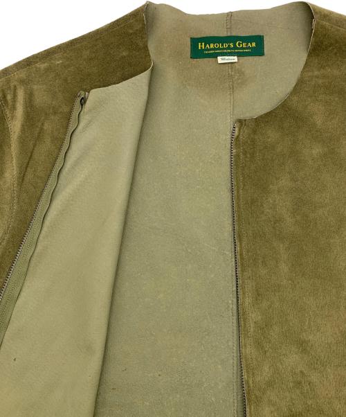 HAROLD’S GEAR（ハロルズギア）HAROLD’S GEAR (ハロルズギア) レザージャケット カーキ サイズ:Mの古着・服飾アイテム