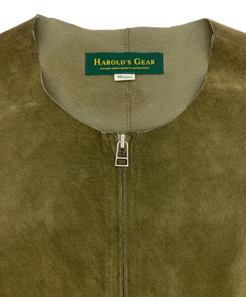 HAROLD’S GEAR（ハロルズギア）HAROLD’S GEAR (ハロルズギア) レザージャケット カーキ サイズ:Mの古着・服飾アイテム