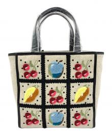 ANNA SUI（アナスイ）の古着「ディア ハンドバッグ」｜アイボリー×ブラック