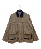 elephant TRIBAL fabricsエレファントトライバルファブリックス）の古着「千鳥格子ジャケット」｜ブラック×ホワイト